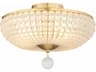 Crystorama Bella 4-Light Antique Gold Glass Bowl Semi Flush Mount