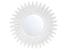 Crystorama Broche Matte White Wall Mirror Sunburst