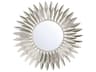 Crystorama Broche Antique Silver Wall Mirror Sunburst
