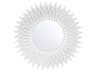 Crystorama Broche Matte White Wall Mirror Sunburst