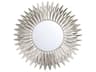 Crystorama Broche Antique Silver Wall Mirror Sunburst