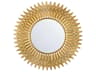 Crystorama Broche Antique Gold Wall Mirror Sunburst