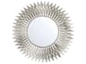 Crystorama Broche Antique Silver Wall Mirror Sunburst