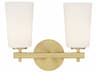 Crystorama Colton 2-Light Aged Brass Glass Vanity Light