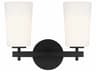 Crystorama Colton 2-Light Black Glass Vanity Light