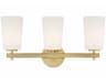 Crystorama Colton 3-Light Aged Brass Glass Vanity Light