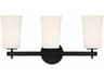 Crystorama Colton 3-Light Black Glass Vanity Light