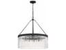 Crystorama Emory 8-Light Black Forged Glass Drum Chandelier