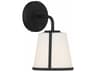 Crystorama Fulton 1-Light Black Glass Wall Sconce