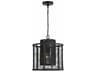 Crystorama Jayna 1-Light Matte Black Cylinder Pendant