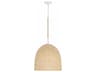 Crystorama Jasper 3-Light Matte White Wood Dome Pendant
