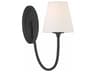 Crystorama Juno 1-Light Black Forged Glass Wall Sconce