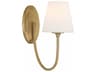 Crystorama Juno 1-Light Vibrant Gold Glass Wall Sconce