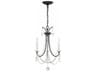 Crystorama Karrington 3-Light Matte Black Crystal Candelabra Chandelier