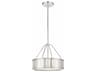 Crystorama Kendal 3-Light Polished Nickel Glass Drum Pendant