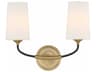 Crystorama Niles 2-Light Black Forged Modern Gold Glass Vanity Light