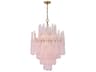 Crystorama Ollie 16-Light Aged Brass Pink Candelabra Chandelier