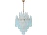 Crystorama Ollie 16-Light Aged Brass Blue Candelabra Chandelier