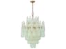Crystorama Ollie 16-Light Aged Brass Green Candelabra Chandelier