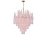Crystorama Ollie 21-Light Aged Brass Pink Candelabra Chandelier