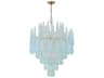 Crystorama Ollie 21-Light Aged Brass Blue Candelabra Chandelier
