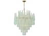 Crystorama Ollie 21-Light Aged Brass Green Candelabra Chandelier