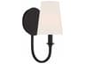 Crystorama Payton 1-Light Black Forged Wall Sconce
