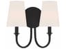 Crystorama Payton 2-Light Black Forged Vanity Light