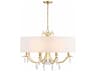Crystorama Rollins 8-Light Antique Gold Crystal Candelabra Drum Chandelier