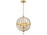 Crystorama Roxy 3-Light Antique Gold Glass Candelabra Globe Chandelier