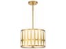Crystorama Royston 3-Light Antique Gold Drum Pendant