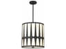 Crystorama Royston 4-Light Black Drum Pendant