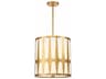 Crystorama Royston 4-Light Antique Gold Drum Pendant