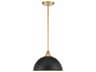 Crystorama Soto 1-Light Matte Black Antique Gold Dome Mini Pendant