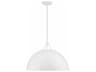 Crystorama Soto 1-Light White Dome Pendant