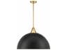 Crystorama Soto 3-Light Matte Black Antique Gold Dome Pendant