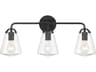 Crystorama Voss 3-Light Matte Black Vanity Light
