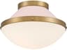 Crystorama Xander 1-Light Vibrant Gold Blush Pink Flush Mount