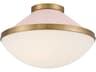 Crystorama Xander 2-Light Vibrant Gold Blush Pink Flush Mount