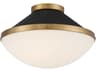 Crystorama Xander 2-Light Vibrant Gold Matte Black Flush Mount
