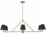 Crystorama Xavier 6-Light Vibrant Gold Black Empire Linear Island Pendant