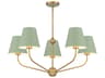 Crystorama Xavier 5-Light Vibrant Gold Green Candelabra Chandelier
