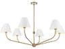 Crystorama Xavier 6-Light Vibrant Gold White Candelabra Chandelier