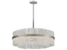 Corbett Lighting Chime 12-Light Silver Leaf Polished Stainless Glass Round Pendant