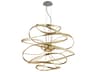 Corbett Lighting Calligraphy 2-Light Gold Leaf Polished Stainless Silver LED Pendant