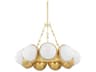 Corbett Lighting Althea 9-Light Vintage Polished Brass Glass Globe Chandelier