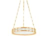 Corbett Lighting Leda 1-Light Vintage Brass Glass LED Round Pendant