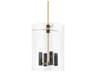 Corbett Lighting Adonis 4-Light Vintage Brass Glass Cylinder Pendant