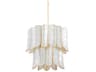 Corbett Lighting Cartagena 7-Light Vintage Gold Leaf White Candelabra Tiered Chandelier