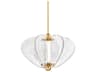 Corbett Lighting Freya 1-Light Vintage Brass Clear Geometric Pendant